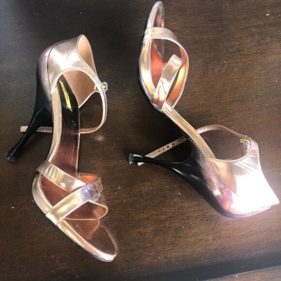 MIU MIU Rose Gold Metallic Leather Sandals EUR 39 - Picture 7 of 12